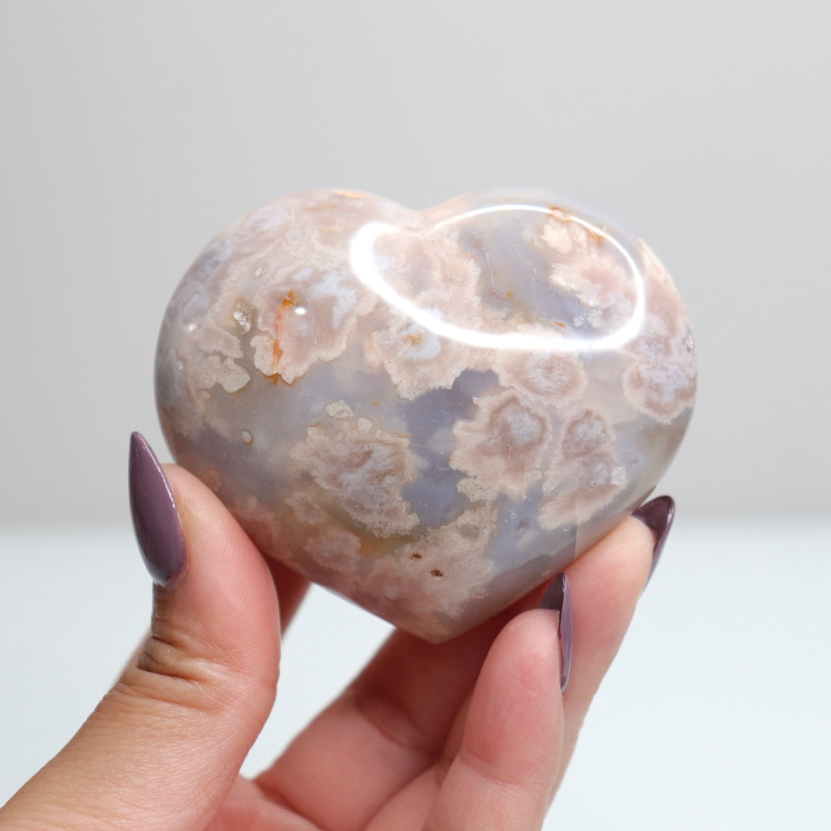 Flower Agate Heart 105