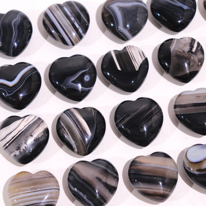 Black Agate Hearts | 1.2”