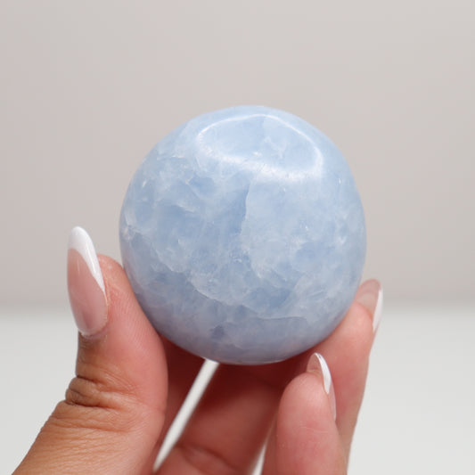 Blue Calcite Palm Stone | 1
