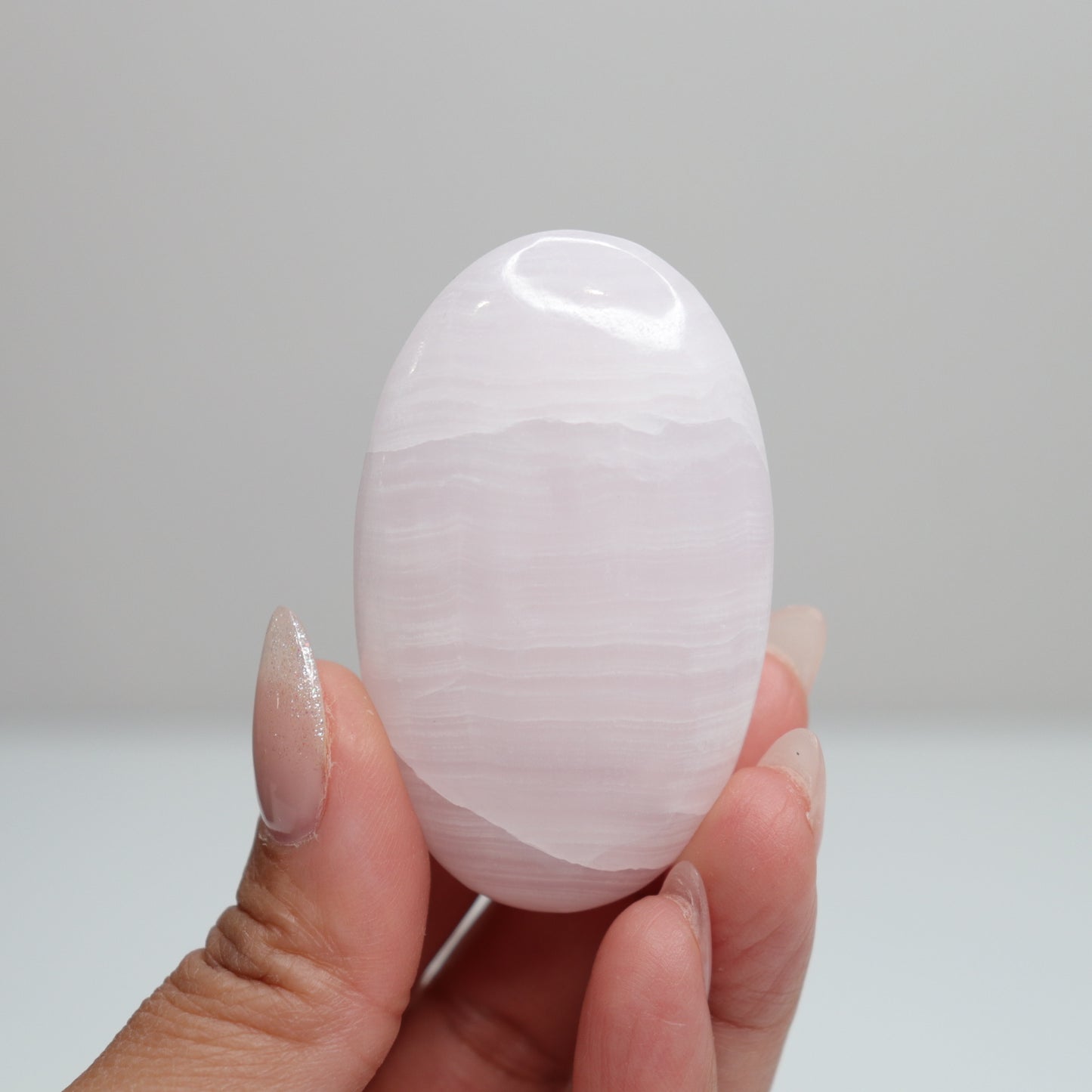 Pink Calcite Palm Stone