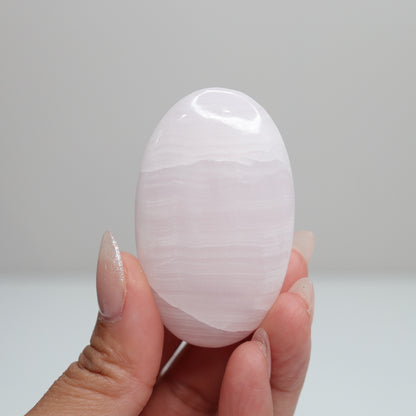 Pink Calcite Palm Stone