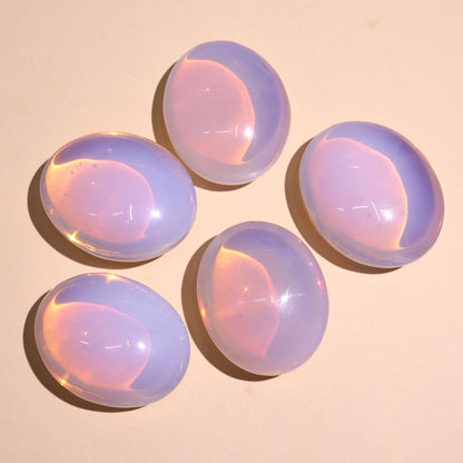 Pink Opalite Palm Stones | Man-Made