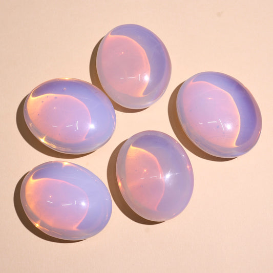 Pink Opalite Palm Stones | Man-Made