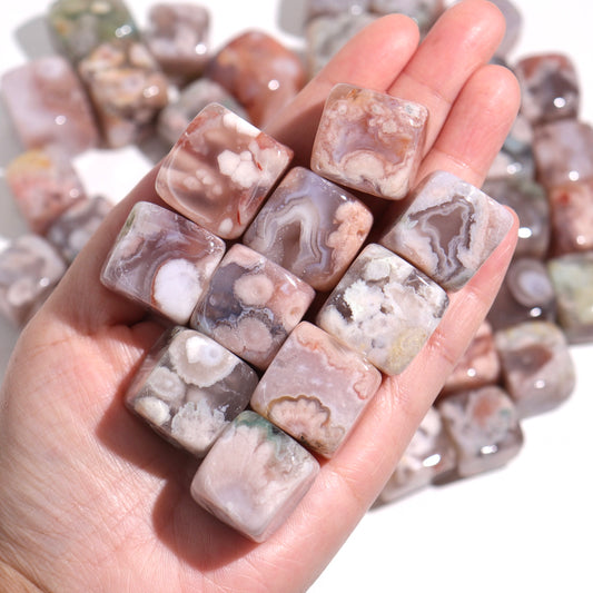 Flower Agate Cubes