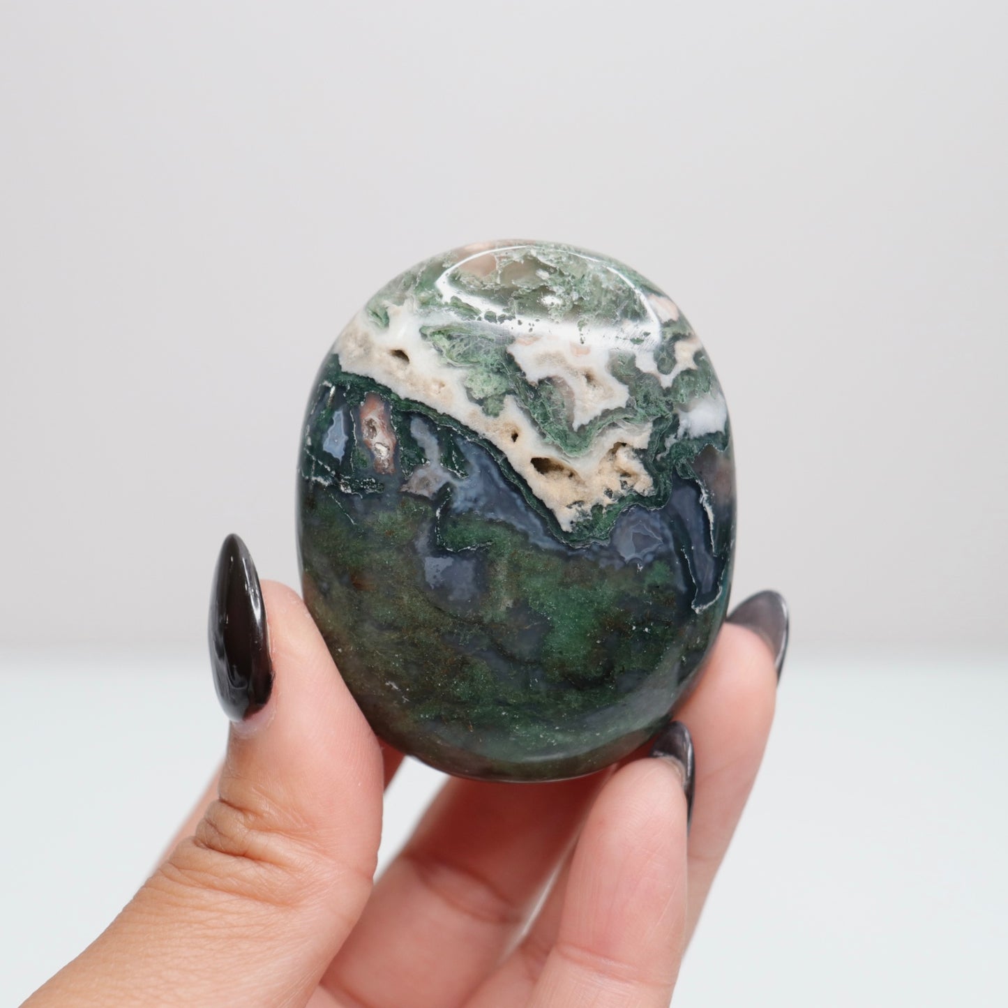 Moss Agate Palm Stone 27