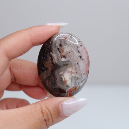 Mexican Lace Agate Palm Stone | 43