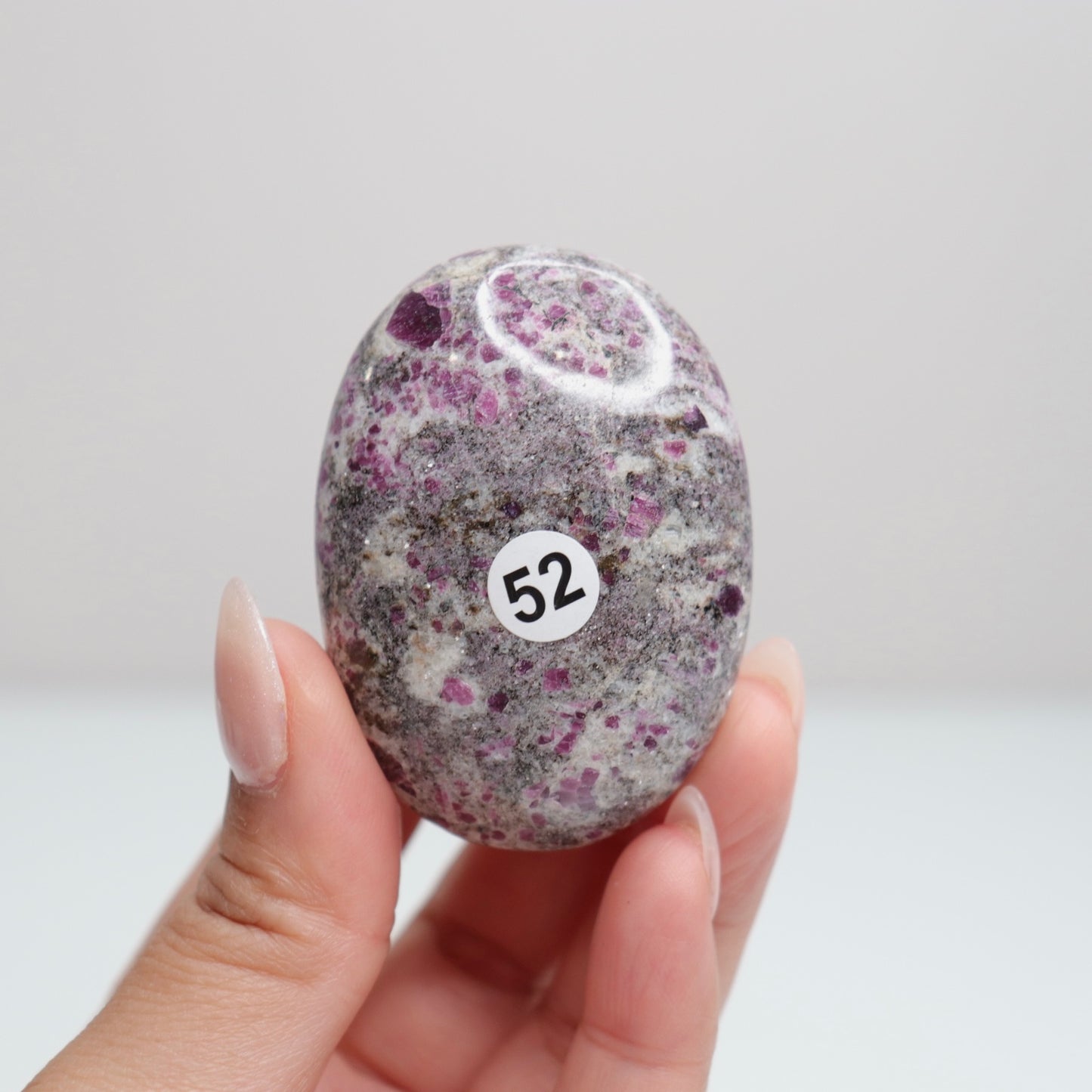 Ruby Albite Palm Stone