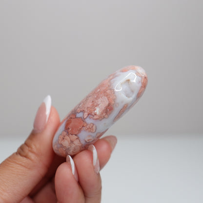 Pink Agate Palm Stone C