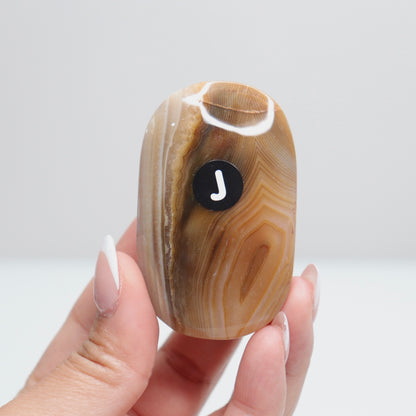 Banded Agate Palm Stone | J
