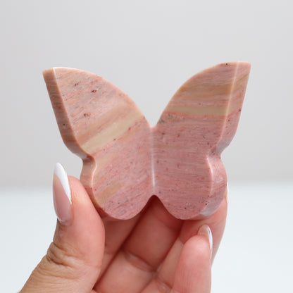 Pink Petrified Wood Butterfly B
