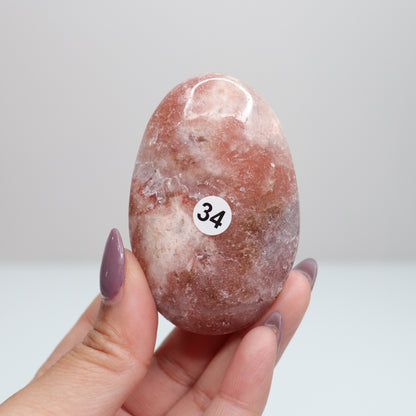 Pink Amethyst Palm Stone | 34