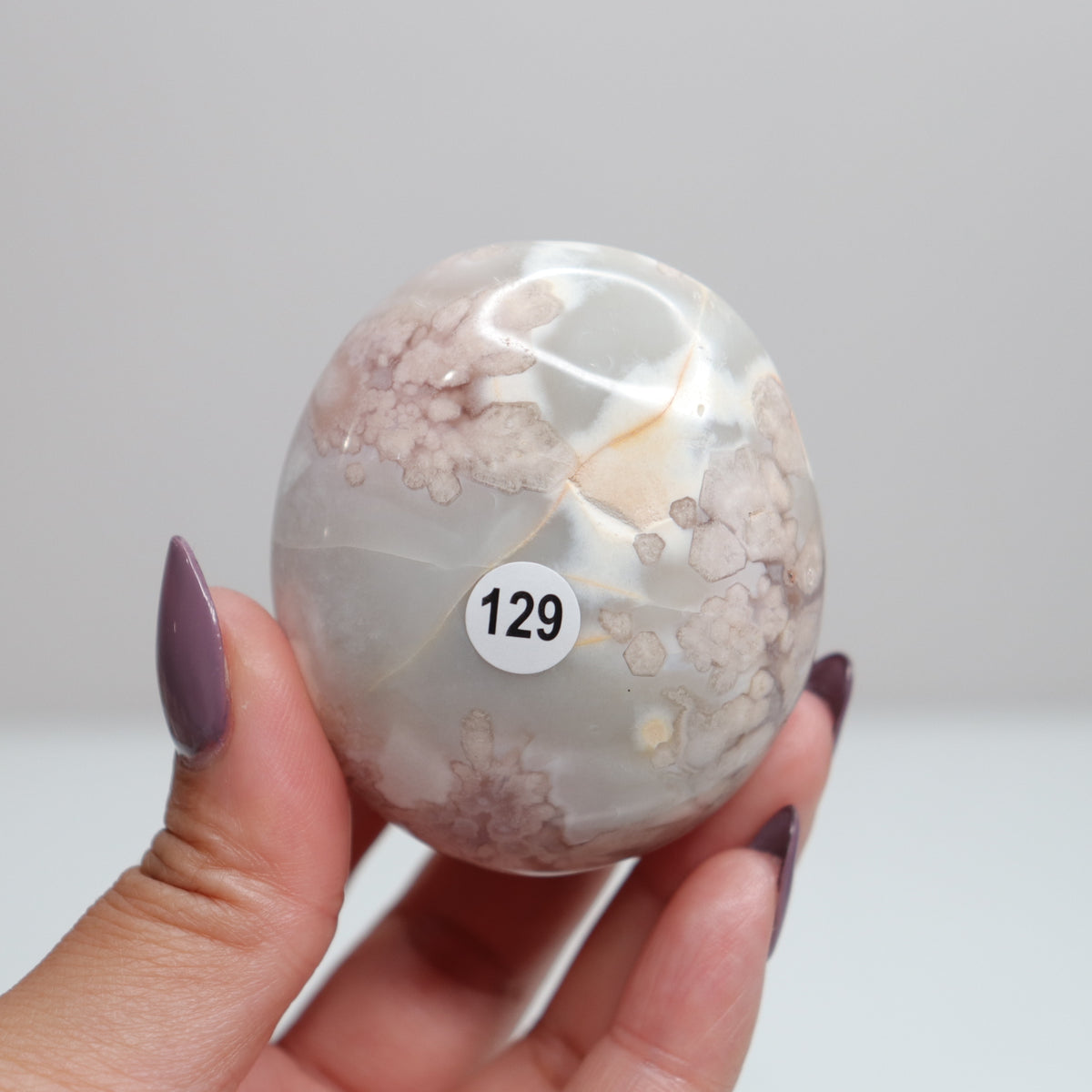 Flower Agate Palm Stone 129