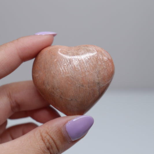 Peach Moonstone Heart | G
