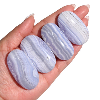 Blue Lace Agate Palm Stones