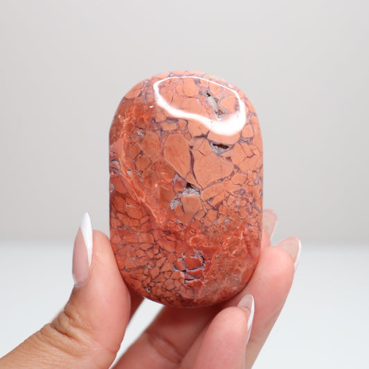 Pink Agate Palm Stone H