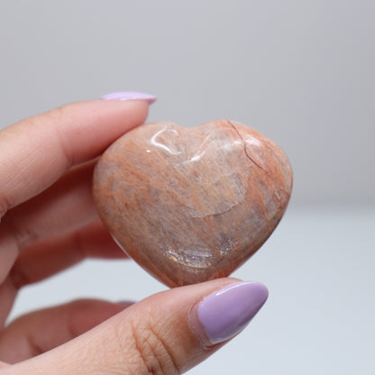 Peach Moonstone Heart | F