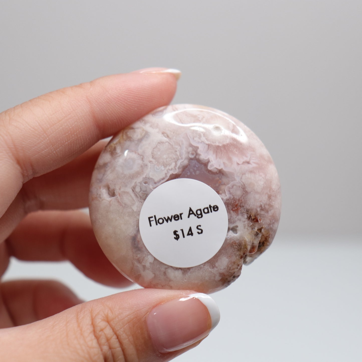 Flower Agate Round Palm | 21