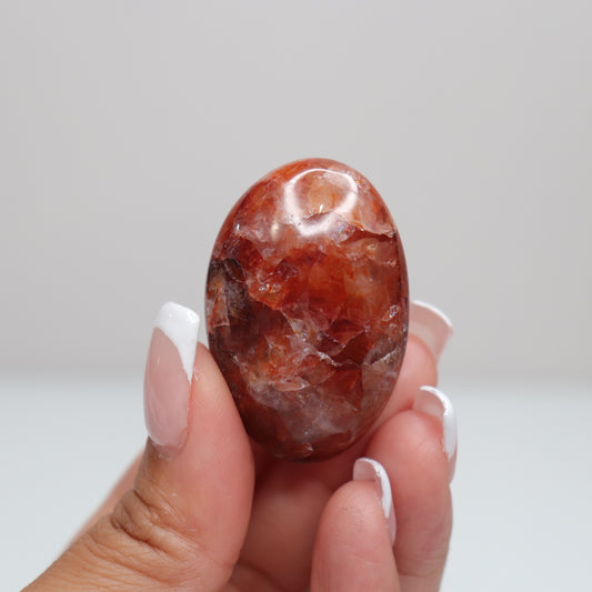 Hematoid Quartz Palm Stone | 3