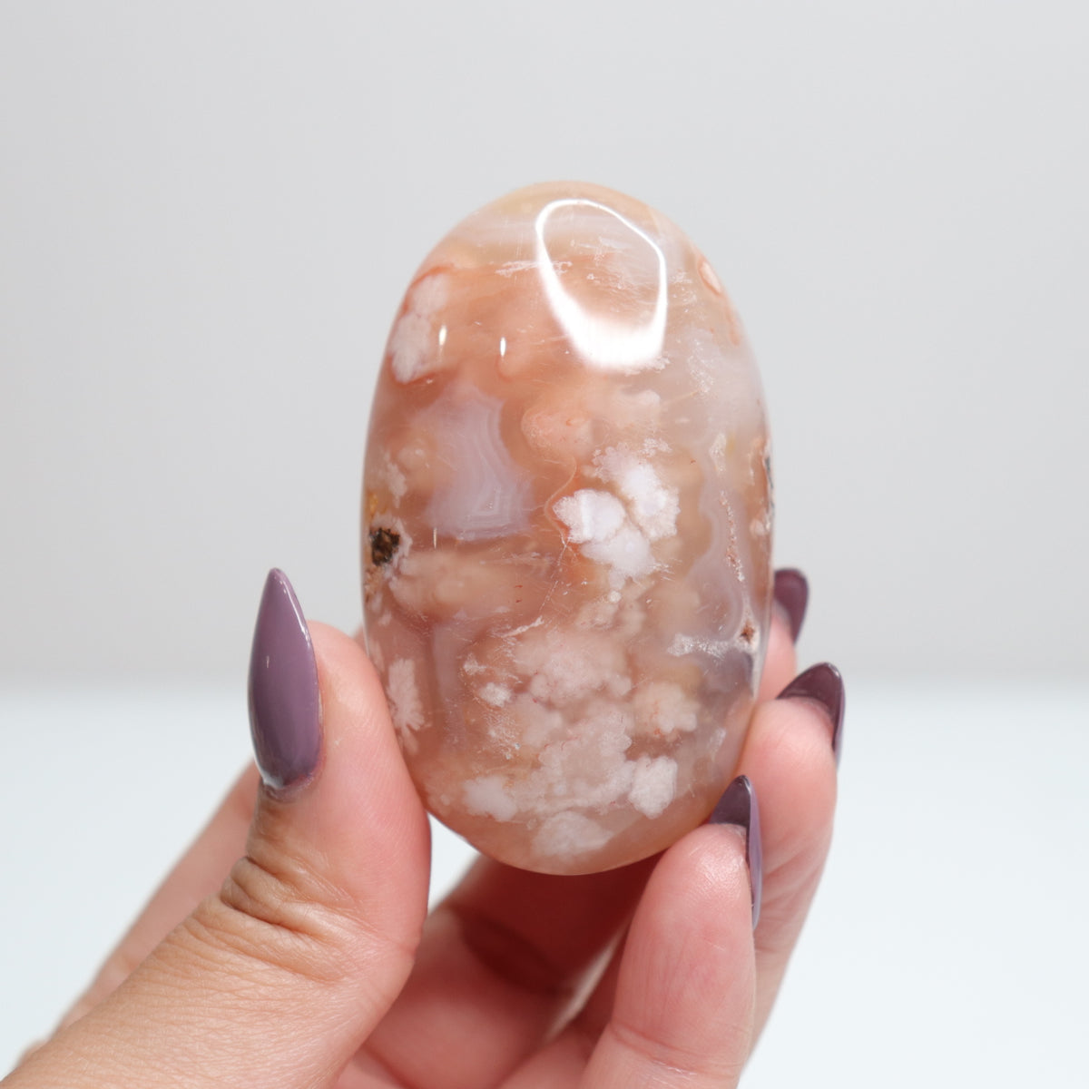 Flower Agate Palm Stone 112