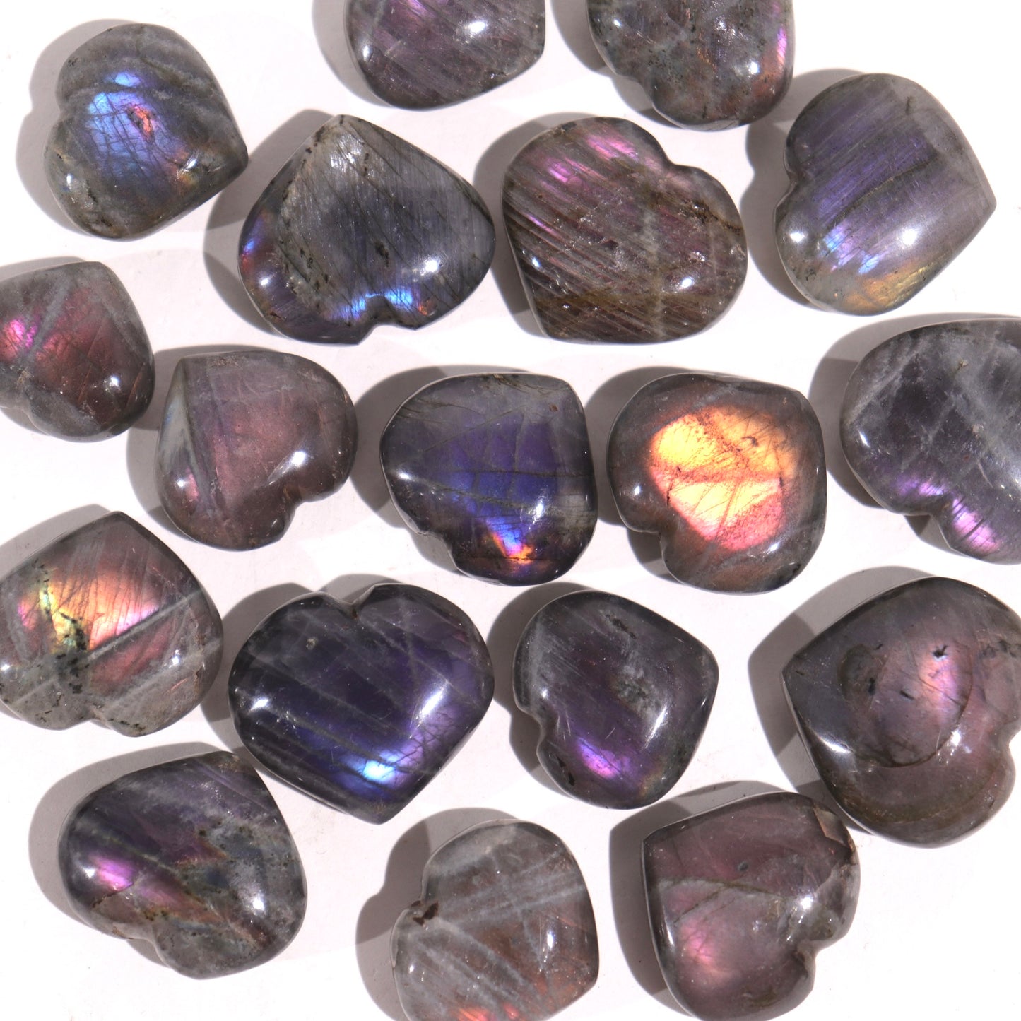 Labradorite Hearts | Purple/Pink 1-1.5”