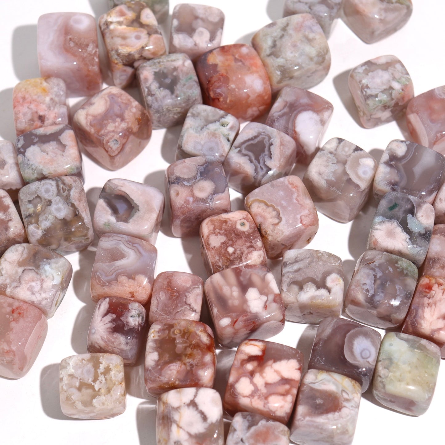Flower Agate Cubes