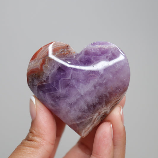 Amethyst Lace Agate Heart | 6