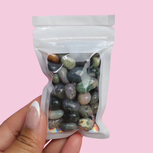 Moss Agate Mini Tumbles 60g
