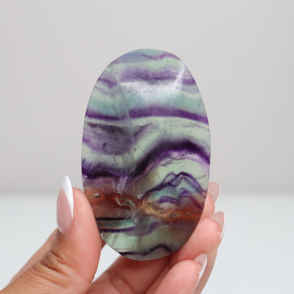 Fluorite Diamond Palm Stone 11*
