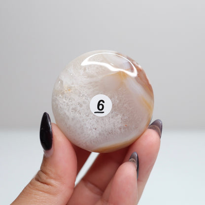 Flower Agate Round Palm | 6