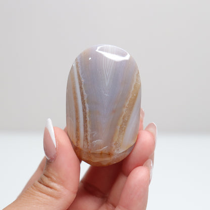 Banded Agate Palm Stone | F