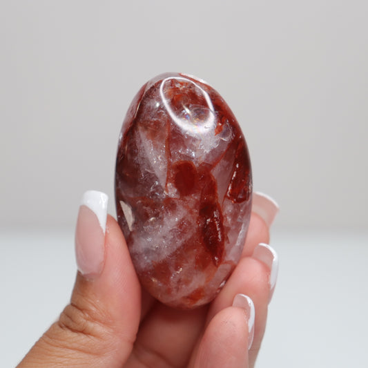 Hematoid Quartz Palm Stone | 10