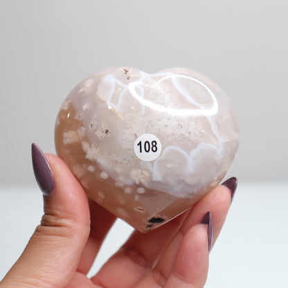 Flower Agate Heart 108