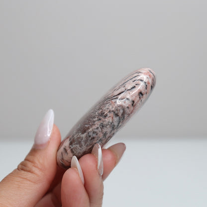 Pink Zebra Jasper Palm Stone | 3