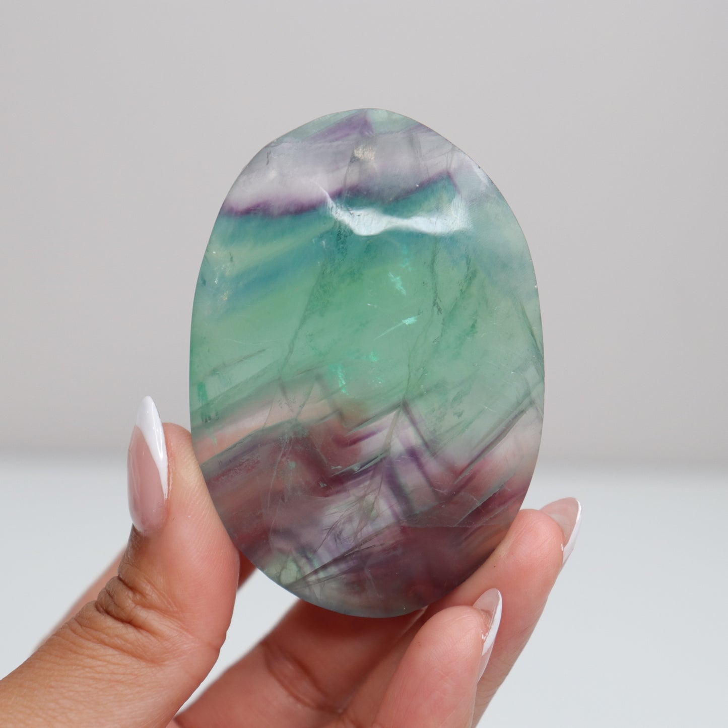 Fluorite Diamond Palm Stone 3