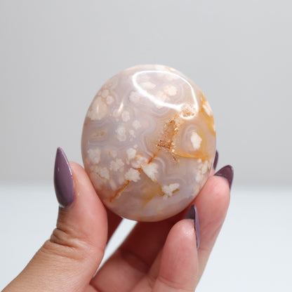 Flower Agate Palm Stone 110