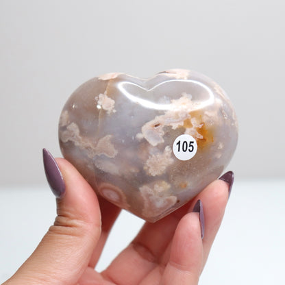 Flower Agate Heart 105