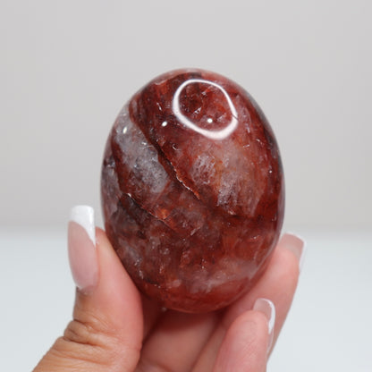Hematoid Quartz Palm Stone | 19