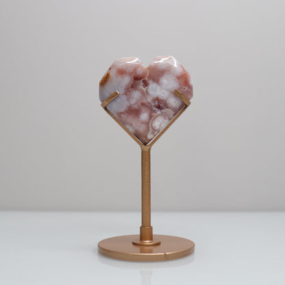 Flower Agate Heart w/ Stand | 5