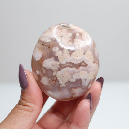 Flower Agate Palm Stone 114