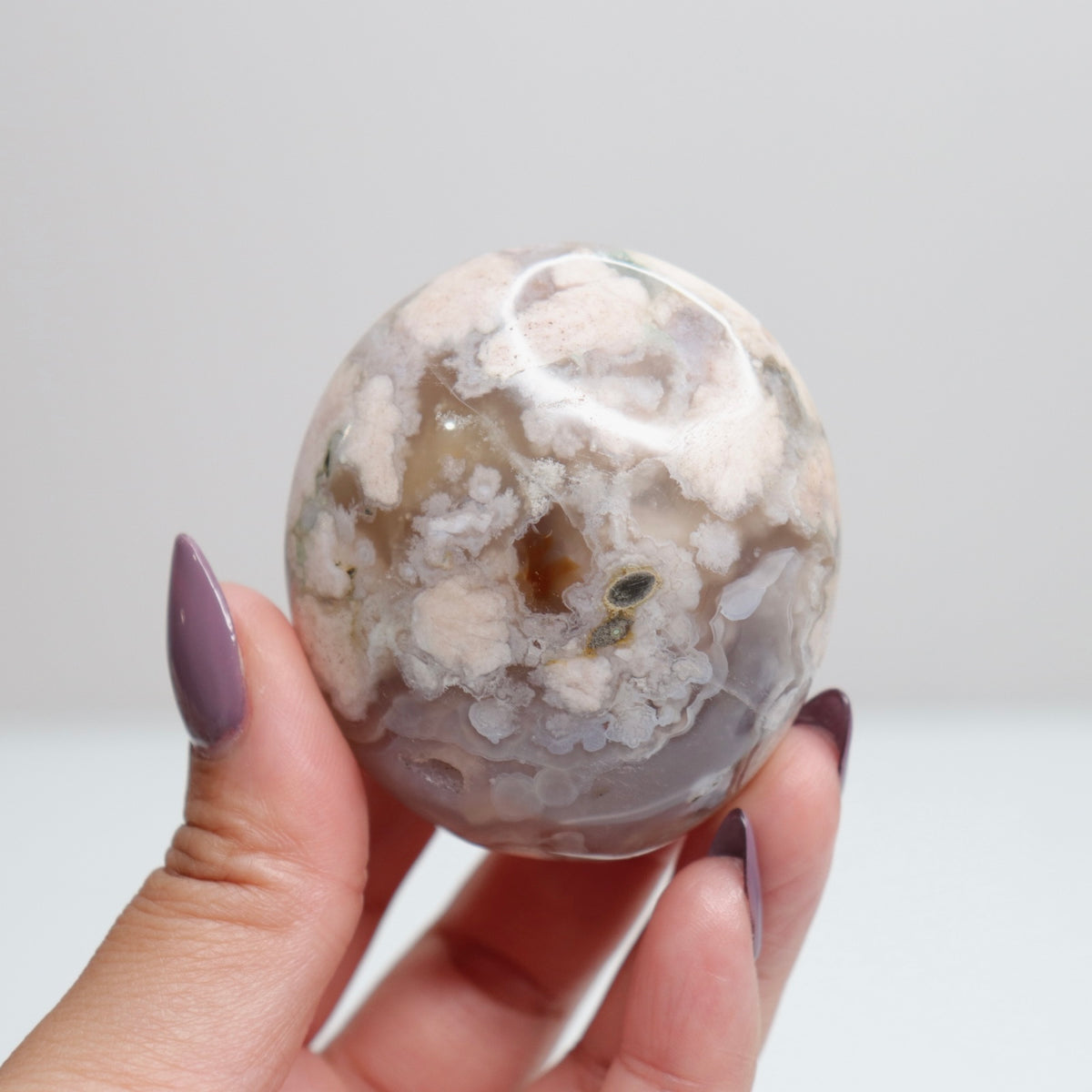 Flower Agate Palm Stone 122