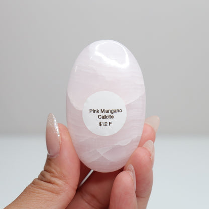 Pink Calcite Palm Stone