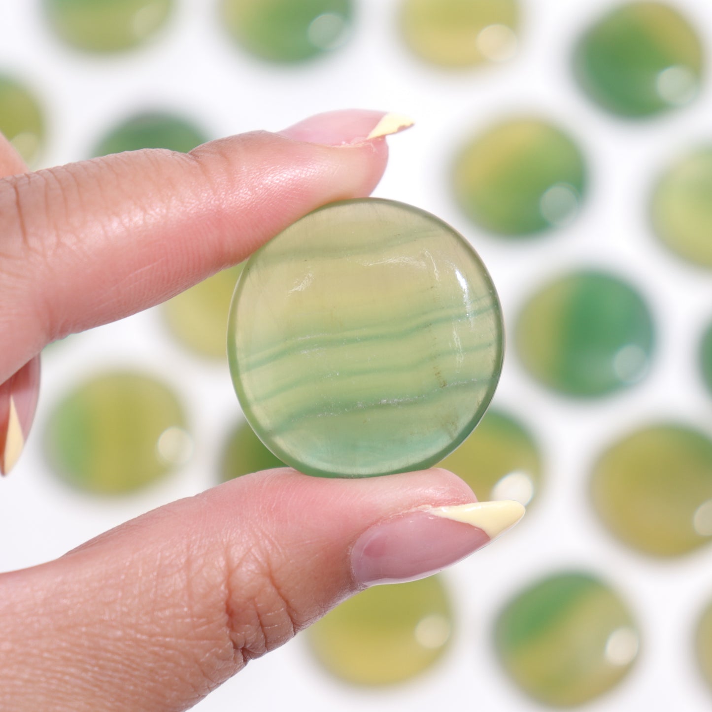 Lemon/Lime Fluorite Mini Flat Stones