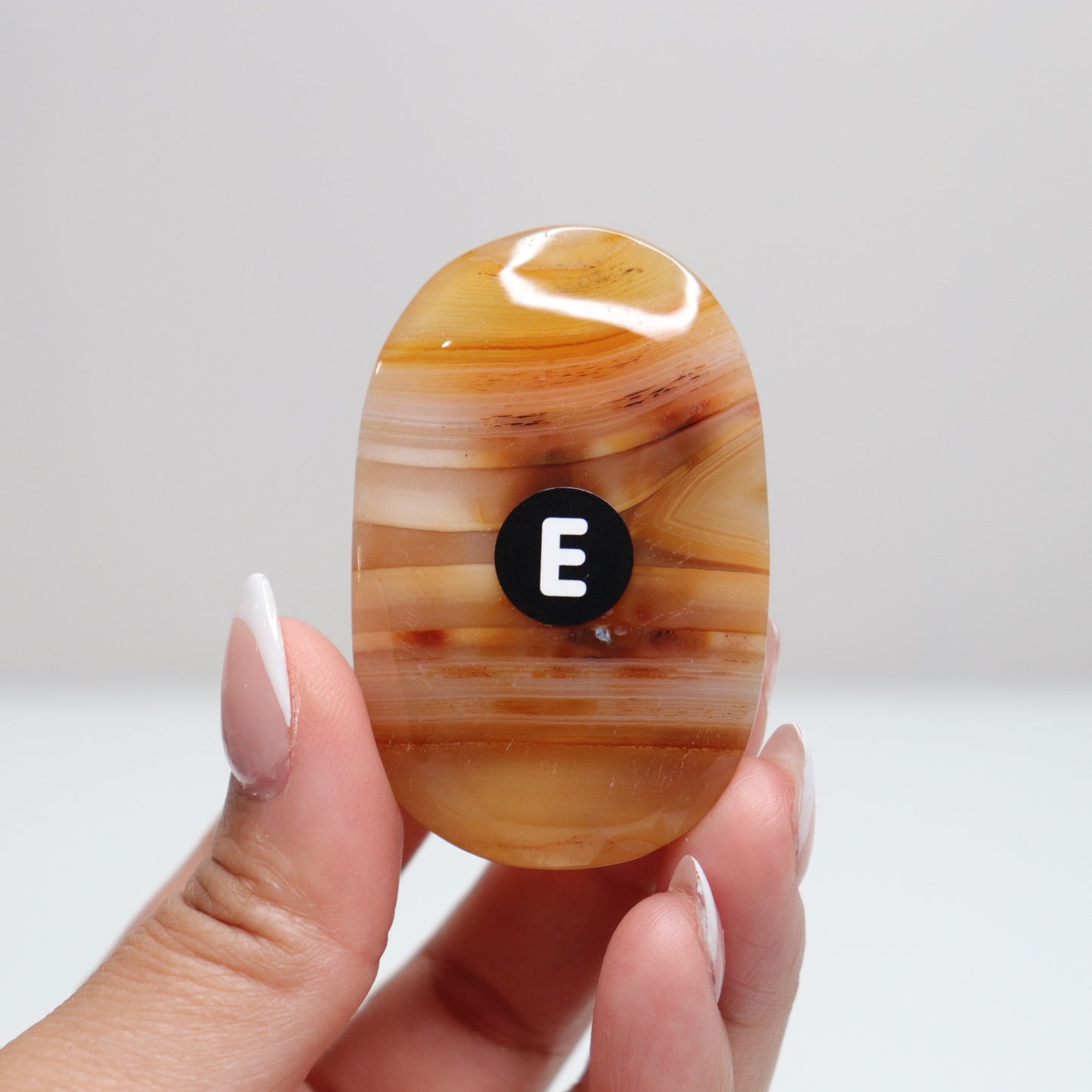 Banded Agate Palm Stone | E