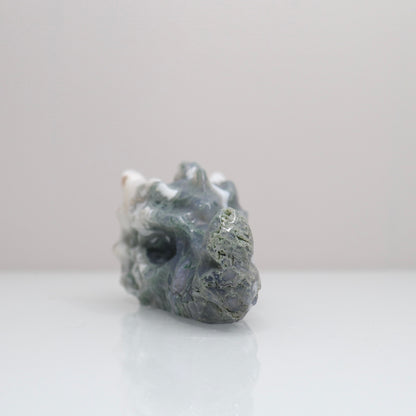 Moss Agate Dragon Head | 1