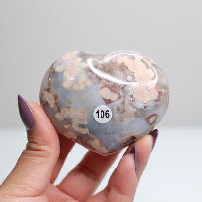 Flower Agate Heart 106
