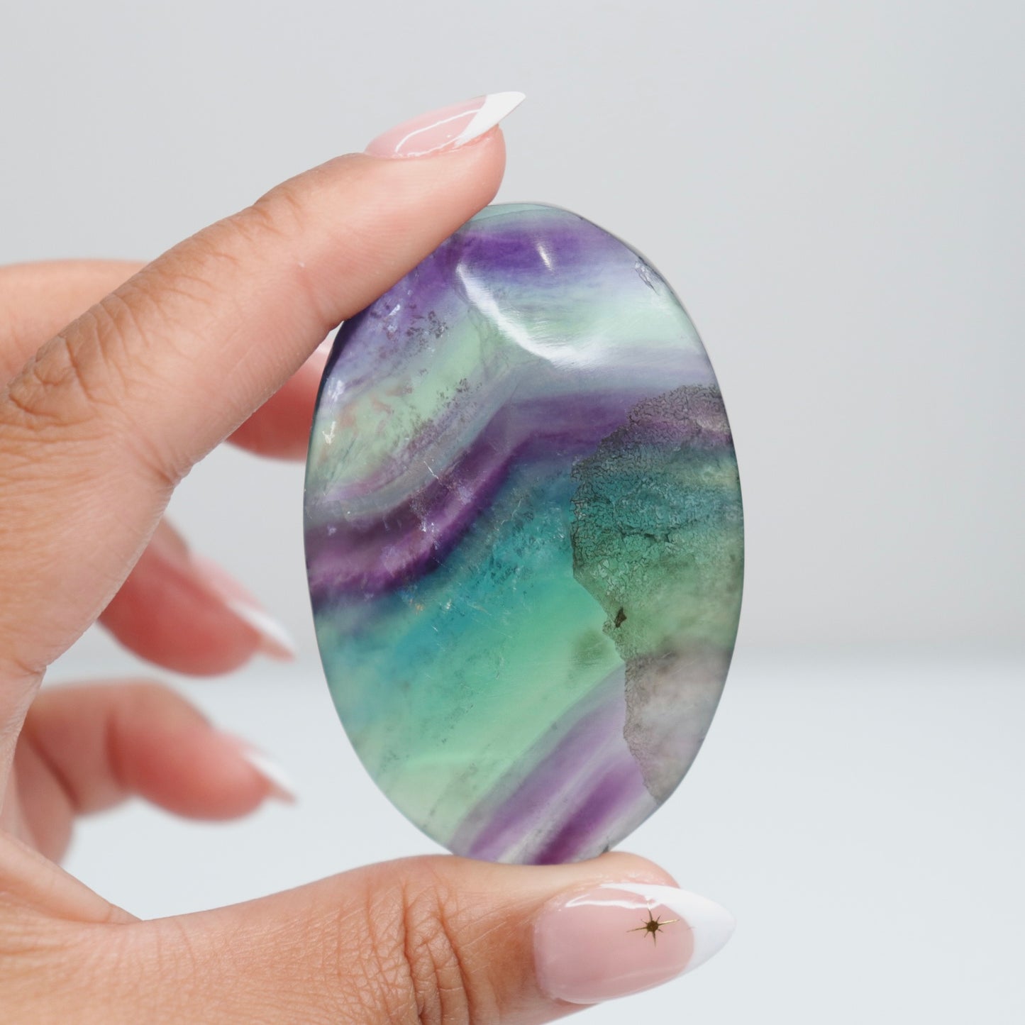Fluorite Diamond Palm Stone 12