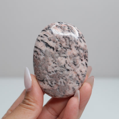 Pink Zebra Jasper Palm Stone | 4