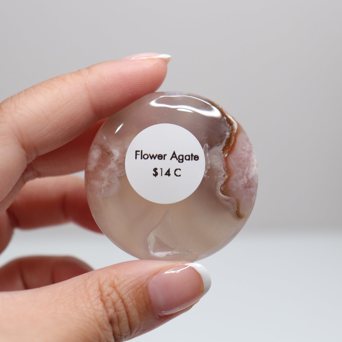 Flower Agate Round Palm | 23