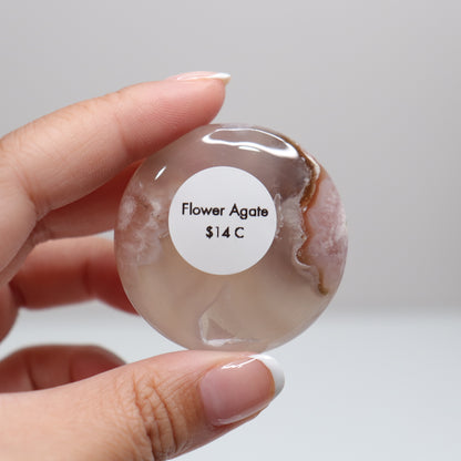 Flower Agate Round Palm | 23