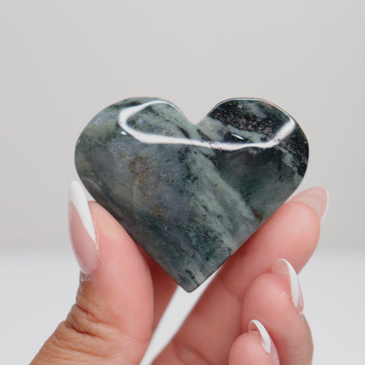 Moss Agate Heart | K